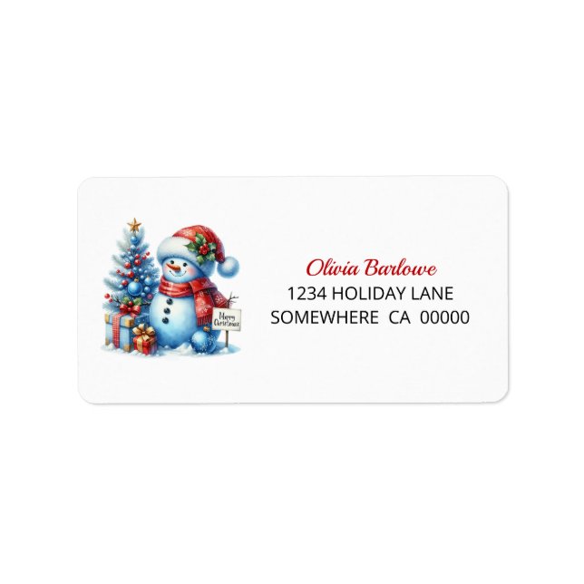 Etiqueta Boneco de Neve de Natal (Frente)