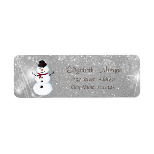 Etiqueta Boneco de Neve Elegante e Sofisticado, Brilho Prat