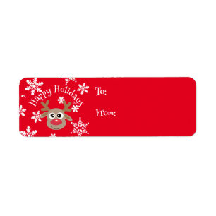 Etiqueta Bonita Cartoon Reindeer Snowflake Presente de Nata