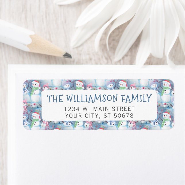 Etiqueta Bonita diversão Engraçada Padrão de Neve Feriado d (Insitu)