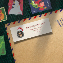 Etiqueta Bonita Mão De Natal Desenhada Dachshund Retorno