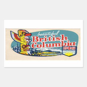 Etiqueta bonita retro de Canadá do Columbia