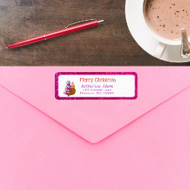 Etiqueta Bonita Sloth Prendendo No Ornamento Feliz Natal