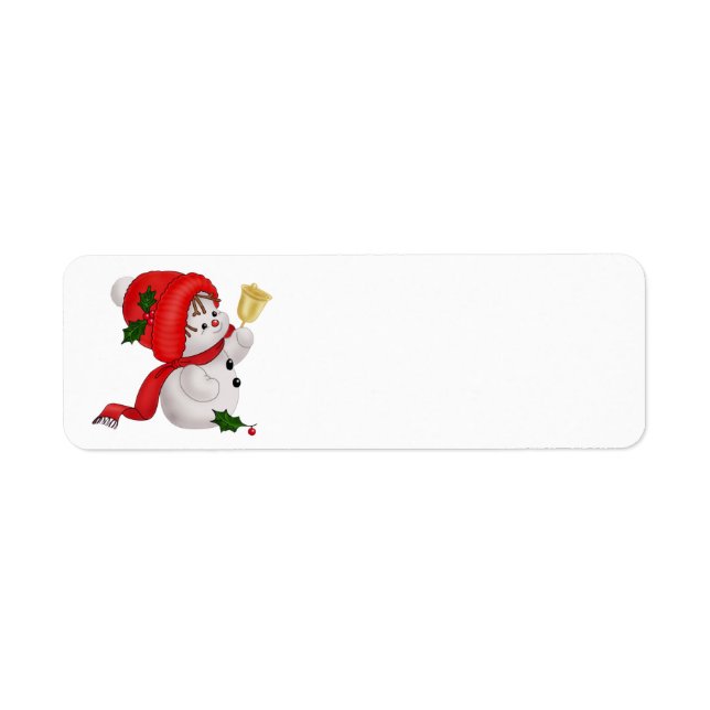 Etiqueta Bonito animado Snowman (Frente)