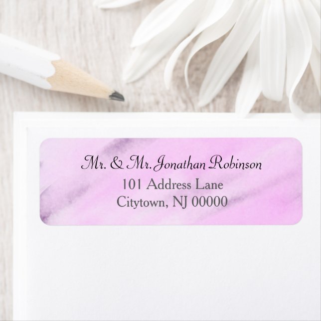 Etiqueta Bonito Casamento Violeta Púrpura Wash (Insitu)