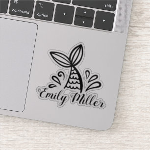 Etiqueta bonito da menina da sereia