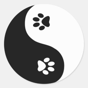 Etiqueta bonito das patas de Yin Yang