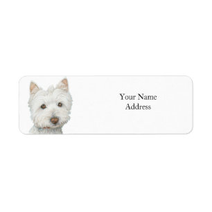 Etiqueta bonito de Avery do cão de Westie