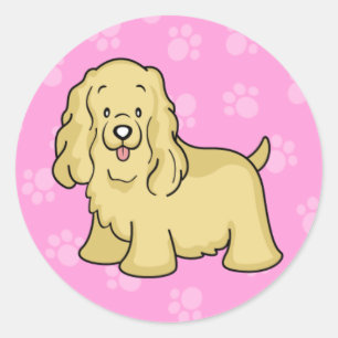 Etiqueta bonito de cocker spaniel do cão dos