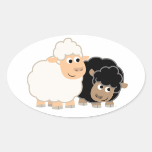 Etiqueta bonito de dois carneiros dos desenhos