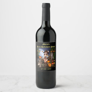Etiqueta bonito do vinho da menina do pirata do
