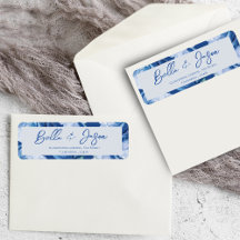 Bonito Floral Blue Flowers Endereço de Devolução d