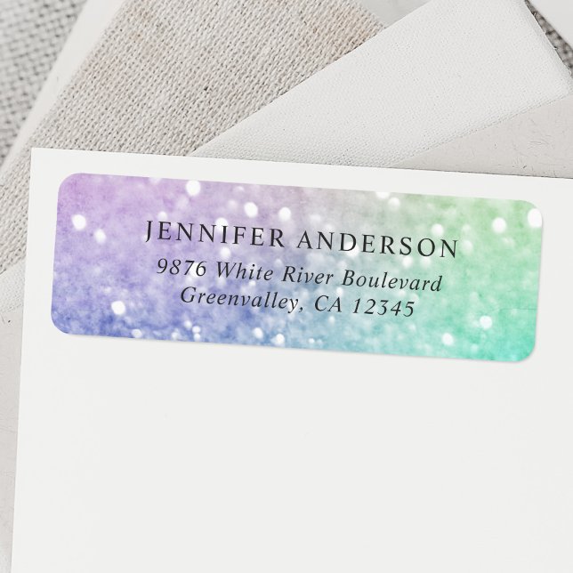 Etiqueta Bonito Holographic Glitter Girly Glamorosa (Criador carregado)