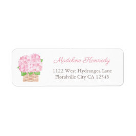 Etiqueta Bonito Hydrangeas Basket Woman Endereço de Devoluç