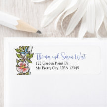 Bonito Pastel Floral Return Endereço Casamento