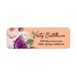 Etiqueta Bonito Peach Vintage Rosas Floral Return Address