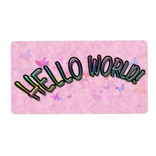 Etiqueta Bonito Rainbow Hello World