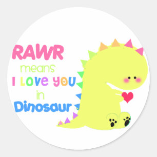 Etiqueta bonito RAWR do dinossauro