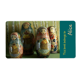 Etiqueta Book Labels com Matrioshka russo