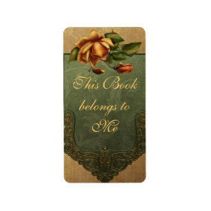 Etiqueta Bookplate cor-de-rosa do outono elegante