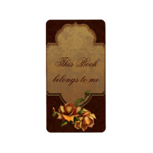 Etiqueta Bookplate cor-de-rosa do vintage