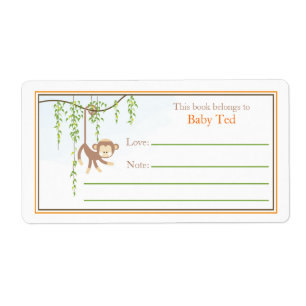 Etiqueta Bookplate do macaco