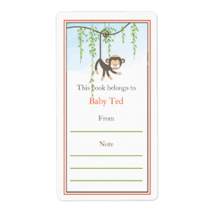 Etiqueta Bookplate do macaco