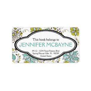 Etiqueta Bookplate floral personalizado do primavera