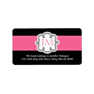 Etiqueta Bookplate personalizado das senhoras pretas e