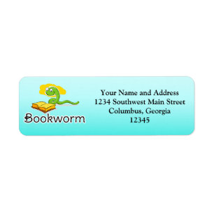 Etiqueta Bookworm Cute com óculos