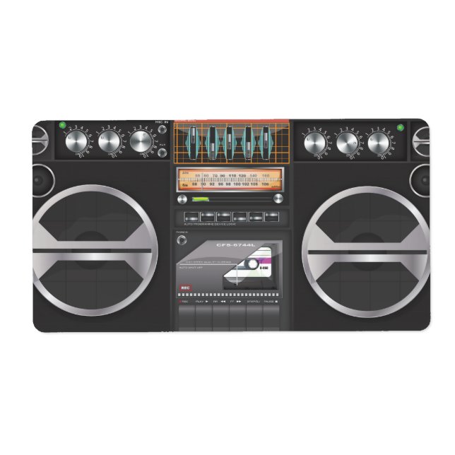 Etiqueta Boombox Ghetto Blaster (Frente)