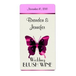 Etiqueta Borboleta cor-de-rosa da folha que Wedding mini