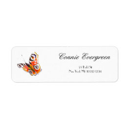 Etiqueta Borboleta de Tipografia Elegante de Desenho Aquári
