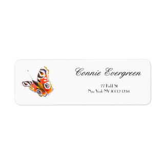 Etiqueta Borboleta de Tipografia Elegante de Desenho Aquári