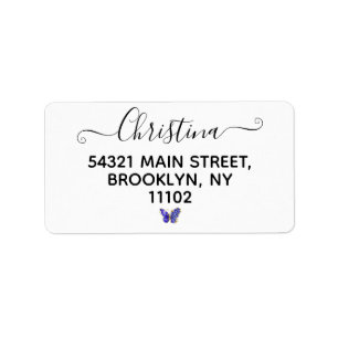 Etiqueta Borboleta Flor Sapphire