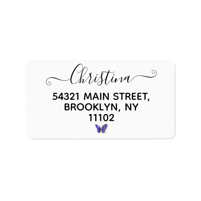 Etiqueta Borboleta Flor Sapphire (Frente)