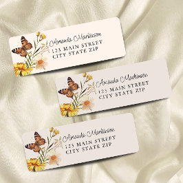 Etiqueta Borboleta Floral Rústica Gênero Chá de fraldas neu