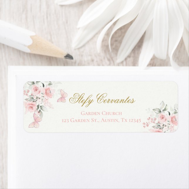 Etiqueta Borboleta Rosa Quinceañera (Insitu)