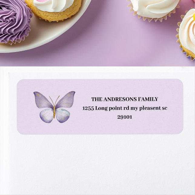 Etiqueta Borboleta Roxa (Criador carregado)