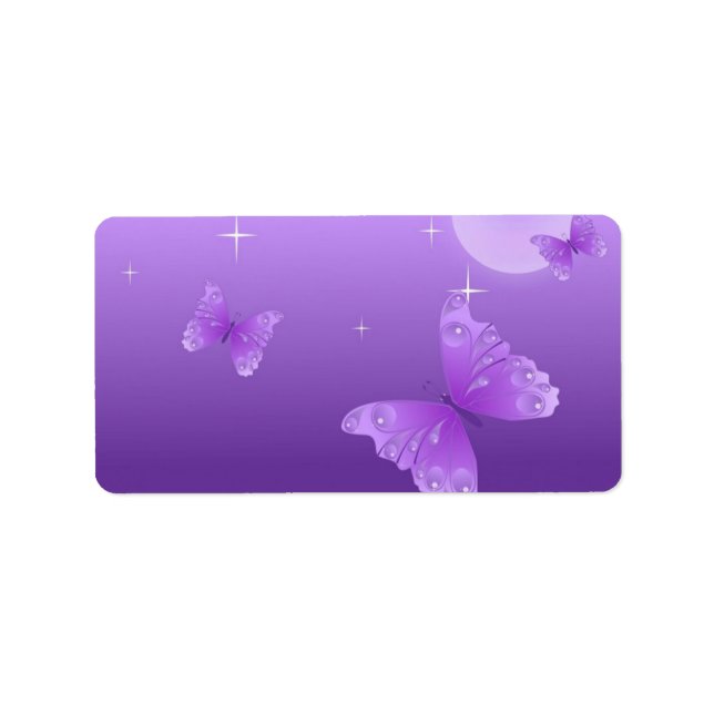 Etiqueta Borboletas roxas no Sol (Frente)