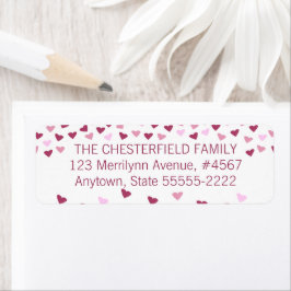 Etiqueta Borda de Corações Rosa e Rosados