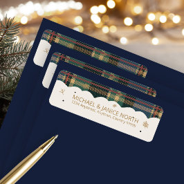 Etiqueta Borda de Natal com Recorte de Tartan ID1141B