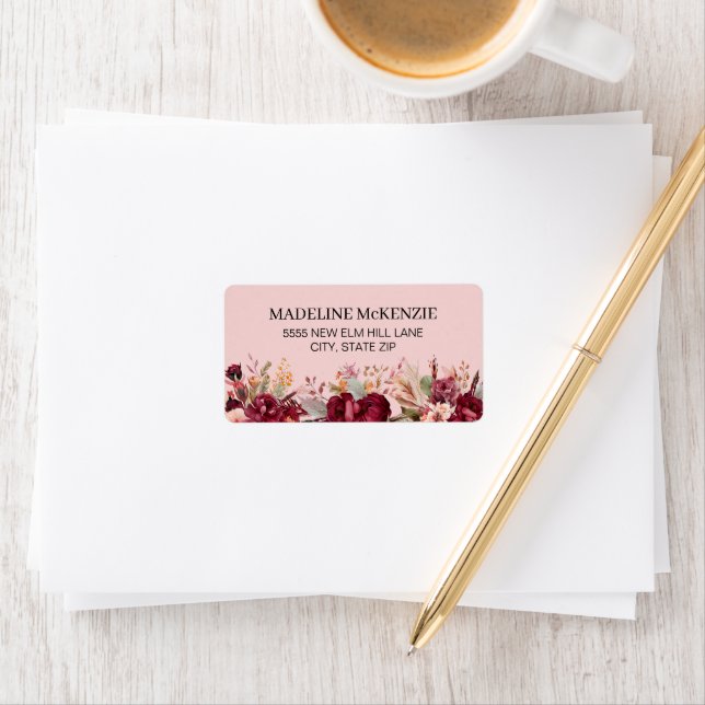 Etiqueta Borgonha rosa-rosa Botânica (Insitu)