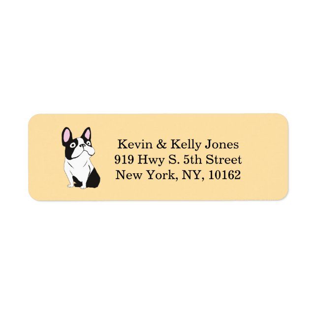 Etiqueta Boston Terrier bege (Frente)