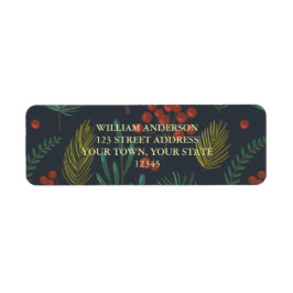 Etiqueta Botânica Elegante de inverno