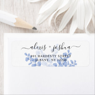 Etiqueta Botanical Eucalyptus Leaves Wedding Return Address