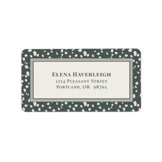 Etiqueta Botanical Forest Green Wildflower Lunaria Custom