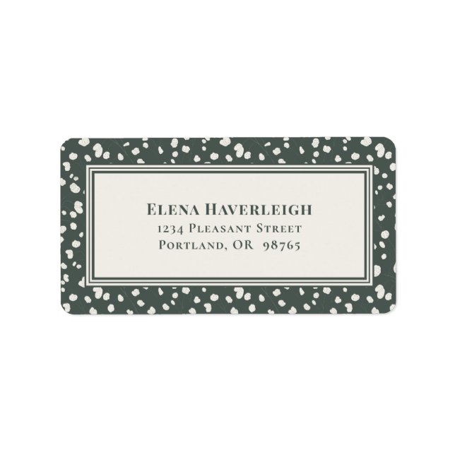 Etiqueta Botanical Forest Green Wildflower Lunaria Custom (Frente)