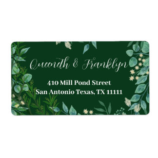 Etiqueta Botanical Greenery Floral Wedding Endereço de Devo