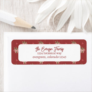 Etiqueta Botânicos Vermelho Rústico Natal